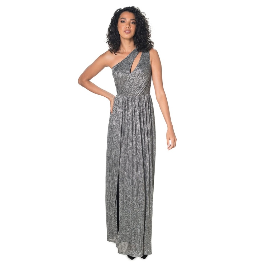 Dress the Population Women's Kienna Fit and Flare Floor Length Dress Sz Small
